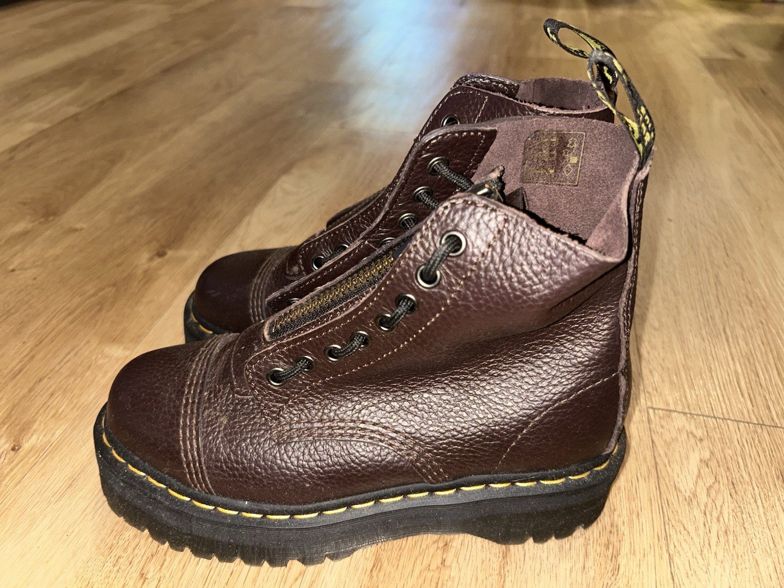 Doc Marten's Maroon Sinclair Zip Lace-Up Boots Women's US 8 image 2
