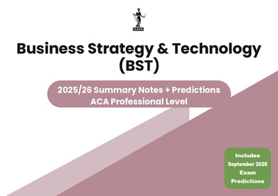 ICAEW ACA | Business Strategy & Technology Notes + Sept 2026 Exam Prediction