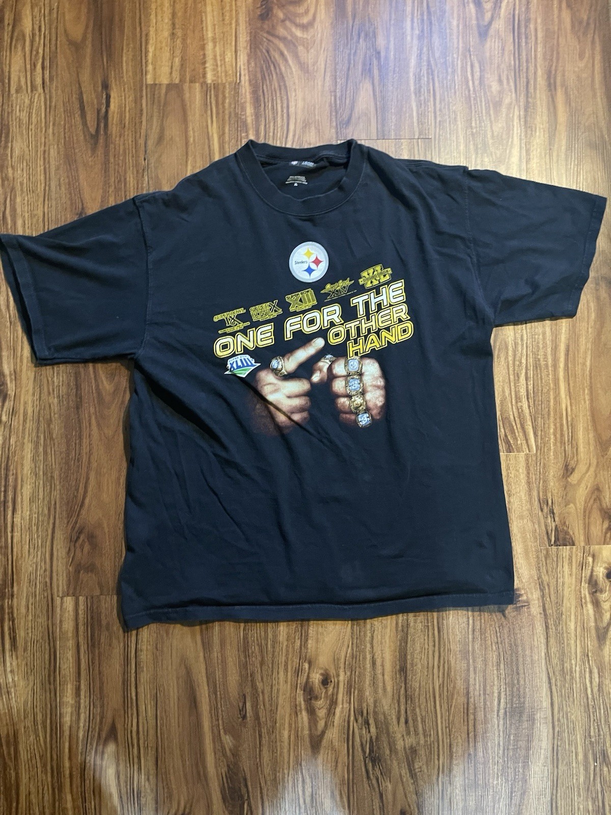 ALTRA PITTSBURGH STEELERS ONE FOR THE OTHER HAND NFL Super Bowl T Shirt Uomo XL