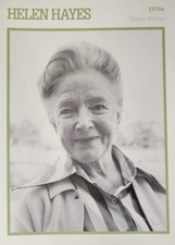Helen Hayes Picture Hollywood Film Star Info Card Vtg Wall Art Movie Decor   
