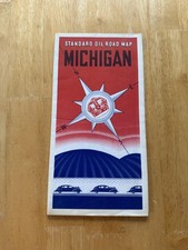 Vintage 1938 Standard Oil Michigan Highway Road Map Travel Folded Brochure USA