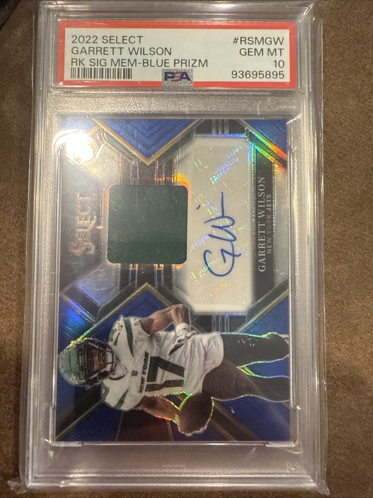 Garrett Wilson Panini Select Rookie Signature Memorabilia #RSMGW Blue Prizm