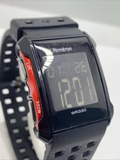 Armitron Mens Digital Red Black Watch Sports Watch Works New Battery