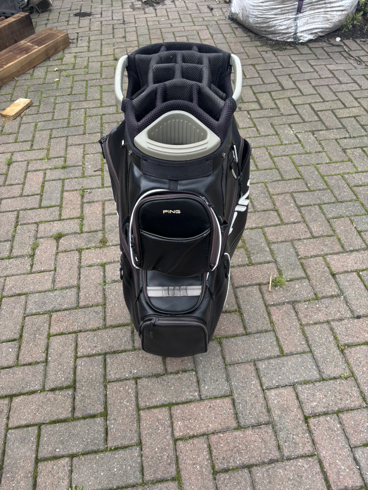 Ping DLX Deluxe Golf Cart Bag + Rain Hood 14 Way Dividers + Putter Well - Black 2
