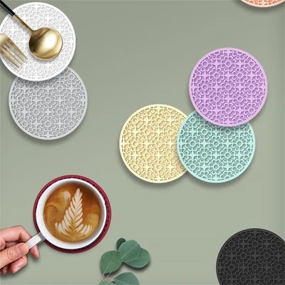 Stylish and Practical 10x10cm Coasters Pack of 8 in Black for Various Settings - Image 1 of 4