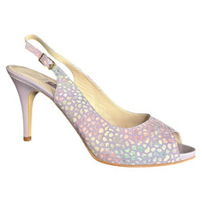 HB Espana Lilac Slingback High Heel Court Shoes Womens Leather Size 7 41 Heels