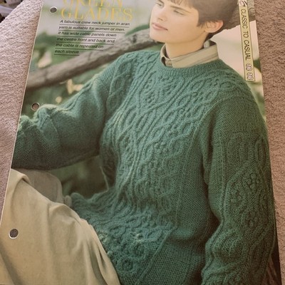 VINTAGE KREATIVE NADELN MUSTER GREEN GLADES STRICKANLEITUNG IN ARAN GARN