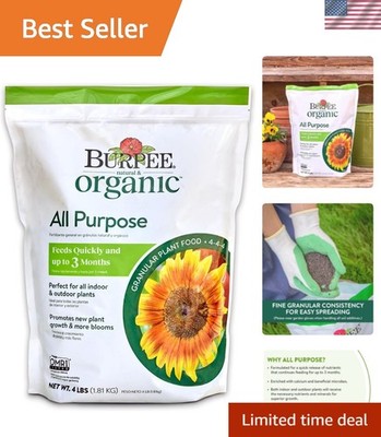 Organic Food for Plants - 4Lb Granules Enhance Growth in Vegetables & Blooms