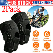 Knee Brace Compression Sleeve Hinged Joint Support Open Patella Stabilizer Wrap