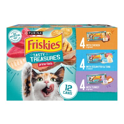 Purina Wet Cat Food Variety Pack, Tasty Treasures Prime Filets (With Ocean Fi...