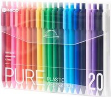 Kaco PURE Gel Pens 20 Pieces 0.7mm 1 Count (Pack of 20), 20 Multicolor 