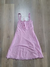 Y2k NWT Forever 21 Women's Pink Frills and Laces Shoulder Strap Dress Size S