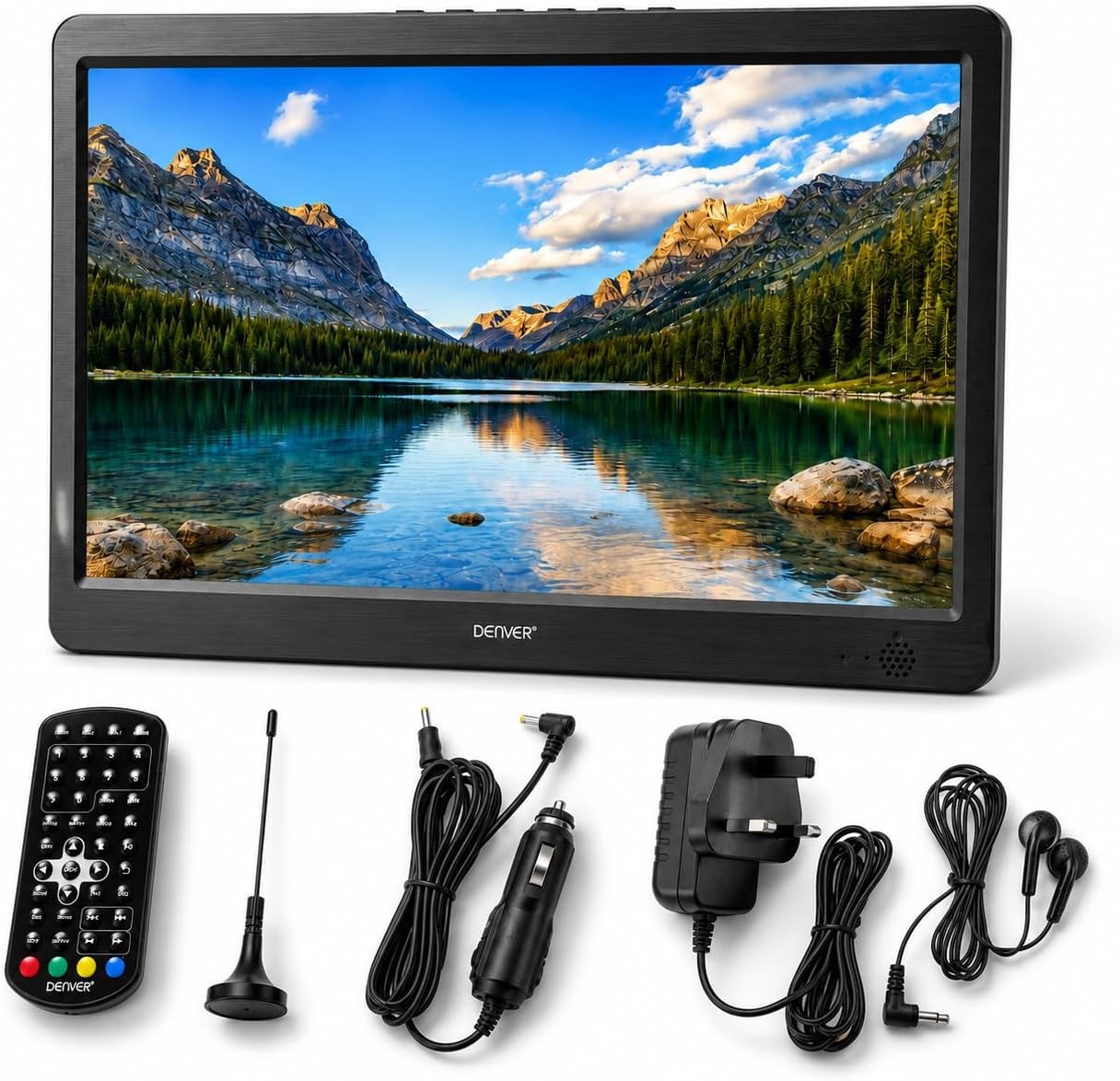 Portable TV Freeview HDMI 10 inch Mains, 12v & Built in Battery  Denver LED-1032