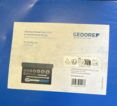 GEDORE 1/2 in Socket Set 16-Piece Textile Bag Kit TC 19-MU-10