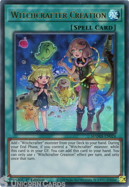 MAMA-EN024 Witchcrafter Creation :: Ultra Rare 1st Edition Mint YuGiOh Card