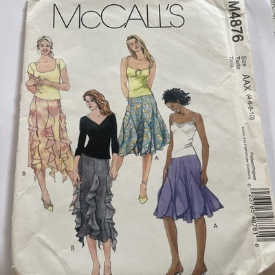 McCalls Schnittmuster Rock Rüschen Statement Volants 4 6 8 10 XS UNGESCHNITTEN M4876