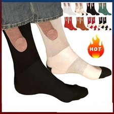 1Pair of Socks For Men Novelty Joke Funny Prank Printing Holiday Gift New