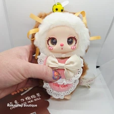 Liila's Lucky Cat Chef Kitten V4 Plush Pendant - Chocolate Hug Roll - Brown eyes