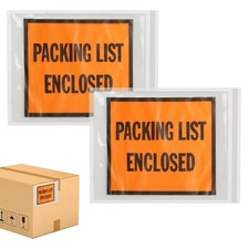 1000 Packing List Enclosed Slip Pouches Full Face Shipping Envelopes 7" x 5.5"