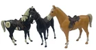 3  Vintage 1960's Marx Johnny West Horses w/Tack Accessories Thunderbolt