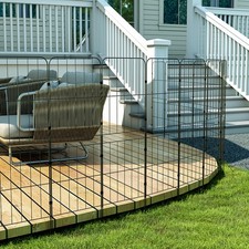 10pcs Rustproof Coated Metal Garden Fence Panel Lawn Edging Animal Dog Barrier