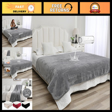 Waterproof Reversible Sherpa Blanket - 80x60 Stain Resistant Throw for Couch  P