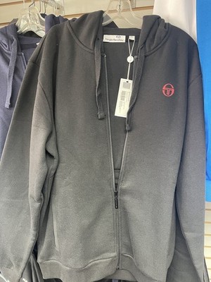 Sergio Tacchini Mens Large HOODIE SET Logo Tennis Tracksuit 2XL Black Logo