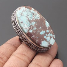 Turquoise Gemstone 925 Sterling Silver Handmade Ring Jewelry Gift For Her