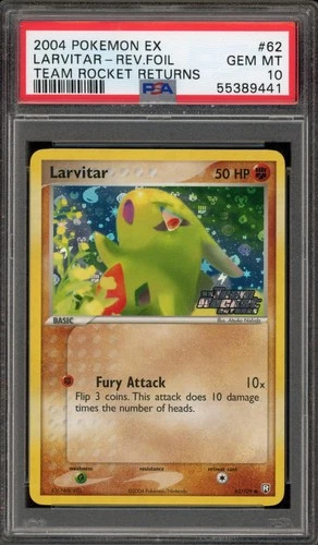 Pokemon Larvitar EX Team Rocket Returns Reverse Holo #62 PSA 10 Gem Mint