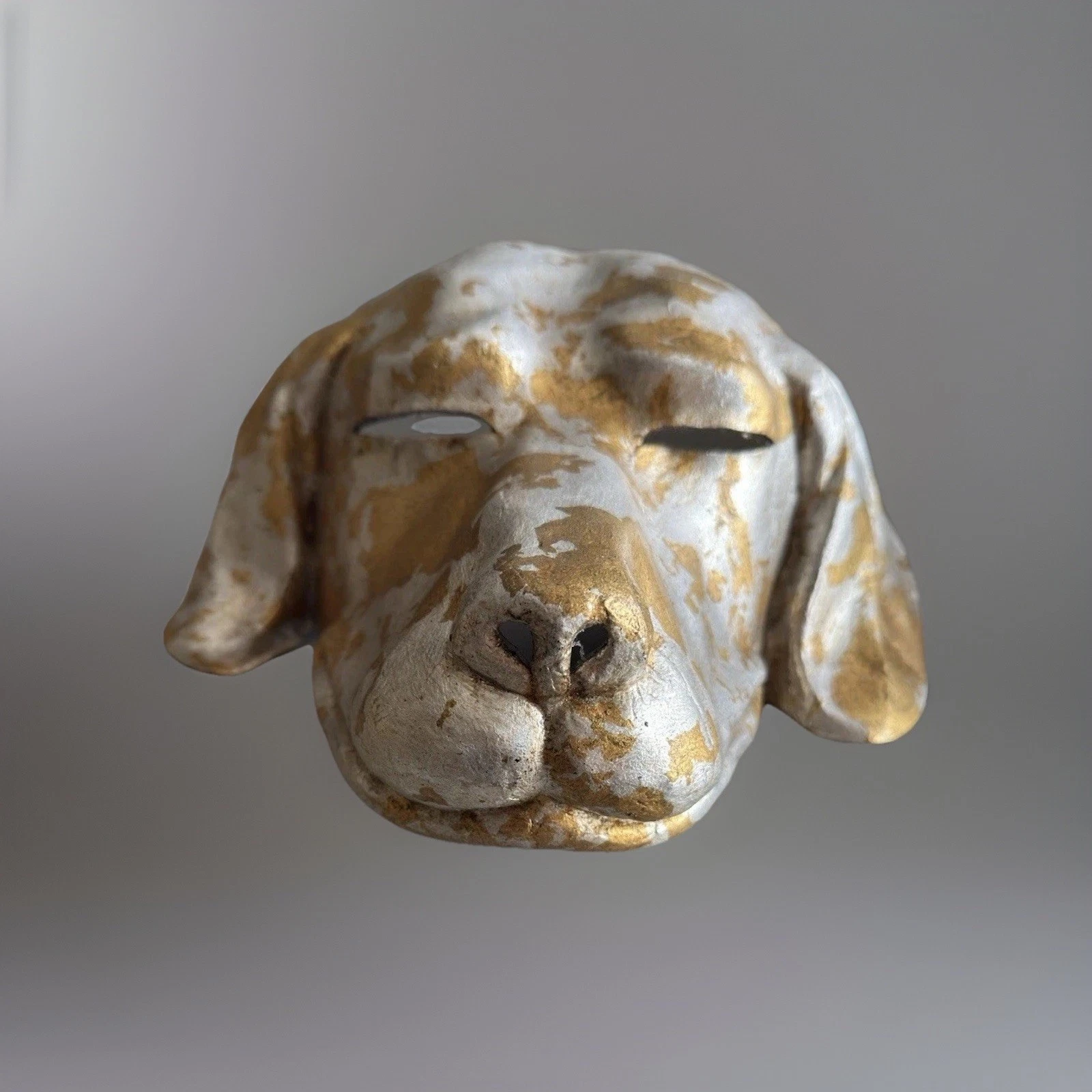 Vintage Venetian Style Papier Mâché Dog Carnival Mask