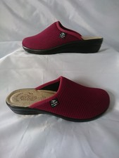 FLY FLOT ANATOMIC ANTI-SHOCK CLARET SLIP ON WEDGE MULES UK 5 NEW MADE IN ITALY