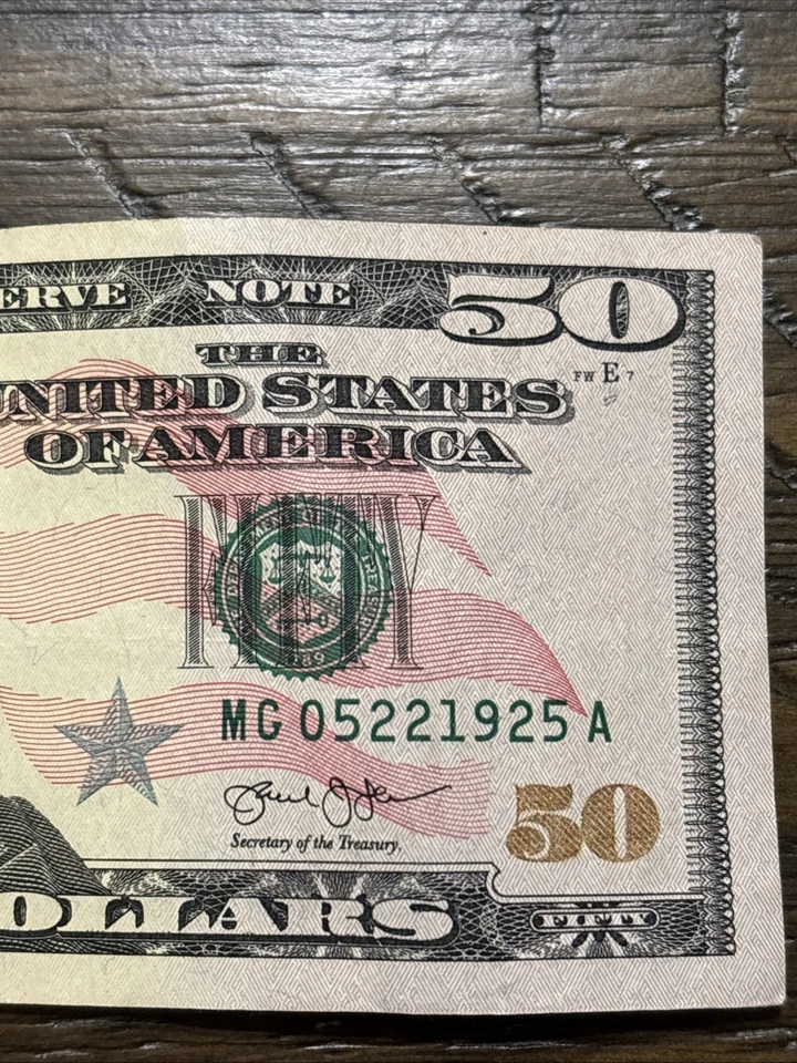 2013 $50 Dollar Bill Fancy Serial Number 05221925 Birthday Note Rare Collectible - Image 4 of 4