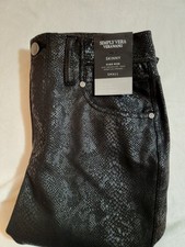 Simply Vera Wang NWT Polished Twill Pants Womens Small 28 X 30 Black Snake Print