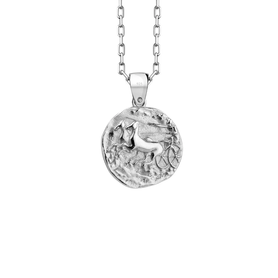 Collana con moneta romana Giano - ciondolo con moneta in argento sterling... - Immagine 2 di 4