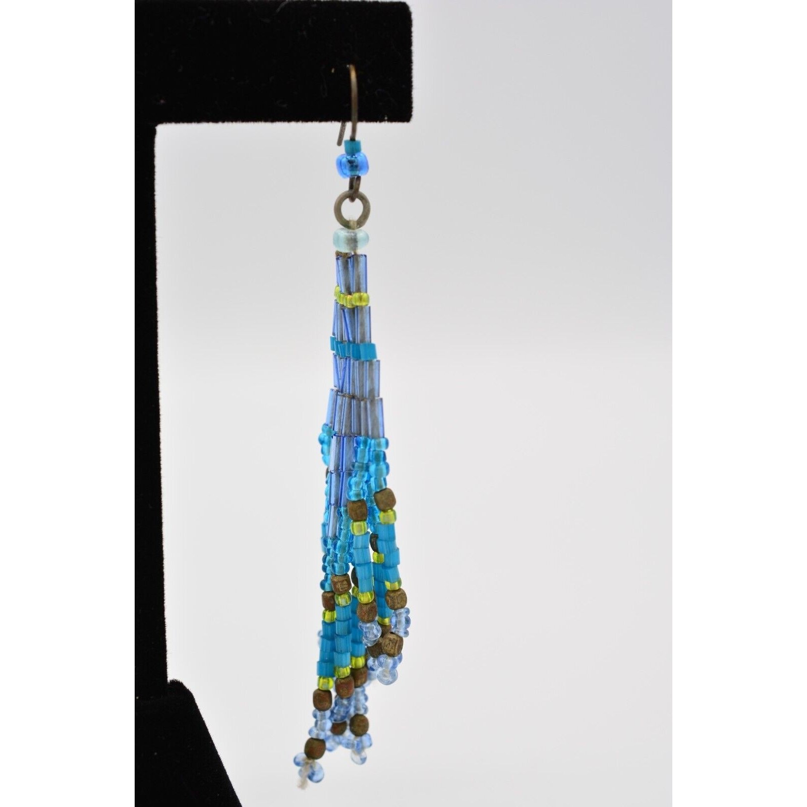 Statement Beaded Dangle Earrings Multi-Color Frin… - image 8