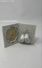 Enesco White Ceramic Precious Moments Home Decor Heart Baby Picture Frame