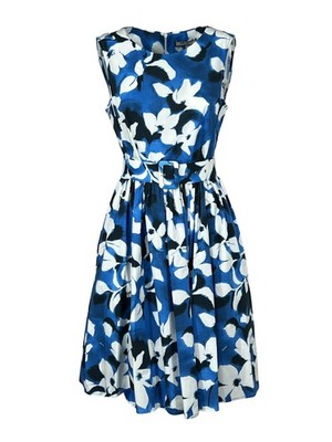 THE DRESS MILANO AB64PS women's dress floral blue/white Made in Italy