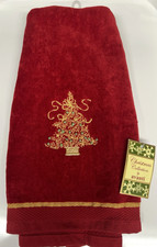 RARE AVANTI Decorated Tree Red Hand Towel 16" x 30" NEW FAST FREE SHIP