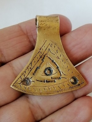 Extremely Rare Ancient Viking Bronze Amulet Axe Pendant Artifact Authentic