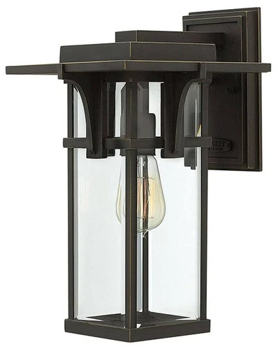 Manhattan Bronze 15" High Clear Glass Outdoor Wall Light - Picture 1 of 4