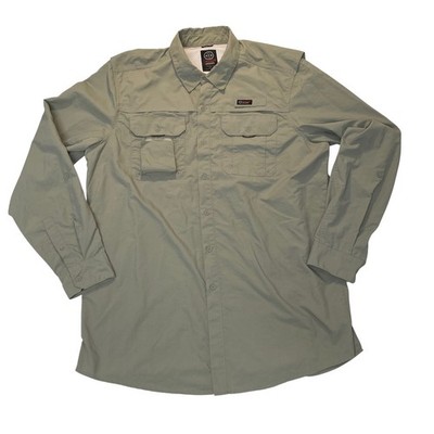 Wrangler ATG Angler Shirt Mens LT Tan Fishing Hiking Outdoor Nylon