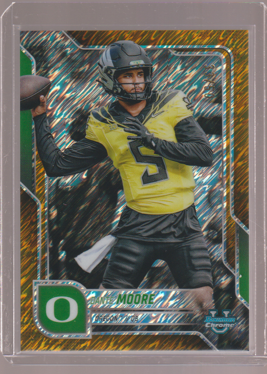 2025 Bowman Chrome University DANTE MOORE 33/50 Gold Shimmer Refractor #137