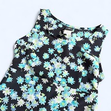 VTG 90s My Michelle Floral Mini Shift Dress Small Mod Whimsigoth Tie Back