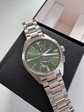Emporio Armani Uhr Herren Chronograph AR11480 Grün 🟢 Edelstahluhr 43mm