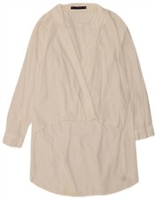 Zara Womens Long Sleeve Shift Dress UK 10 Small White Cotton CN12