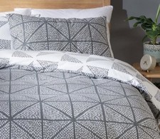 Habitat Stockholm Diamond Dash Grey Bedding Set - double