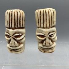 Lot of 2 Macrame Beads Totem Approx 3" Tall (B)