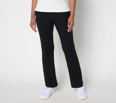 Maya J Women's Pants Sz M Full Length Knit Rib Flare Black A699028