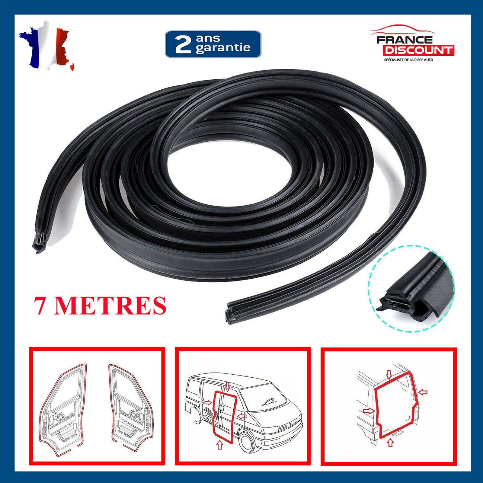 Joint de hayon contre fuites eau et air pour utilitaire T4