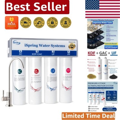 Brushed Nickel Faucet Ultra-Filtration Water Filter System - 4-Stages for Purity
